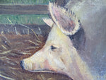 Early 20th Century Prize Pig In Landscape, Oil On Panel - English School. - Harrington Antiques