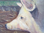 Early 20th Century Prize Pig In Landscape, Oil On Panel - English School. - Harrington Antiques