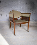 Early 20th Century Sheraton Revival Inlaid Mahogany Tub Chair. - Harrington Antiques