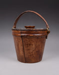 Early 20thC Leather Ice Bucket With Royal Coat Of Arms - Harrington Antiques