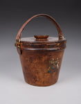 Early 20thC Leather Ice Bucket With Royal Coat Of Arms - Harrington Antiques