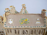 Exceptional Large Victorian Beadwork Diorama Of A House In Original Glass Dome. - Harrington Antiques