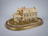 Exceptional Large Victorian Beadwork Diorama Of A House In Original Glass Dome. - Harrington Antiques