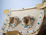 Exceptional Large Victorian Beadwork Diorama Of A House In Original Glass Dome. - Harrington Antiques