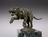 Fine Bronze Jaguar Sculpture On Marble Plinth - Signed 'S. Maclaurin'. - Harrington Antiques