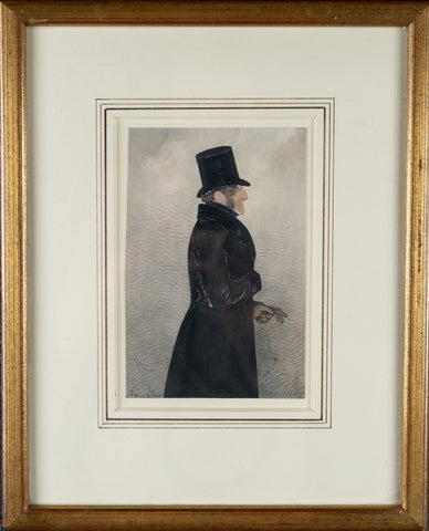 Fine Portrait Of A Victorian Gentleman - Watercolour & Pencil. Signed. - Harrington Antiques