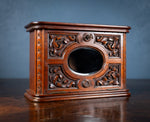 Fine Victorian Carved Walnut Glazed Letter Box - Harrington Antiques