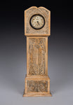 Folk Art Carved Grandfather Clock Pocket Watch Holder - Harrington Antiques