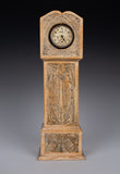 Folk Art Carved Grandfather Clock Pocket Watch Holder - Harrington Antiques