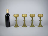 Four Bohemian Moser Green & Gilt Roemer Wine Glasses, c.1900 - Harrington Antiques