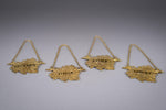 Four Silver Gilt Vine Leaf Decanter Labels by SMD, London, 1968. - Harrington Antiques