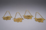 Four Silver Gilt Vine Leaf Decanter Labels by SMD, London, 1968. - Harrington Antiques