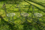 French 19th Century Wrought Iron Garden Chairs - Set of 3. - Harrington Antiques