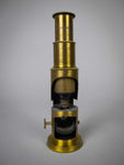 French Brass Field Microscope With Original Box & Slides, c.1880-90. - Harrington Antiques