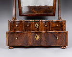 George I Walnut Swing Mirror With Four Serpentine Drawers, c.1720. - Harrington Antiques