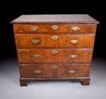 George II Walnut Cross Banded Chest Of Drawers, c.1740 - Harrington Antiques