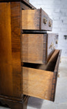 George II Walnut Featherbanded Secretaire Bookcase Desk c.1740-1760. - Harrington Antiques