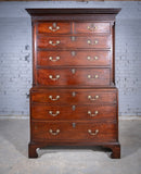 George III Chippendale Period Mahogany Chest On Chest / Tallboy - Harrington Antiques