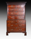 George III Chippendale Period Mahogany Chest On Chest / Tallboy - Harrington Antiques