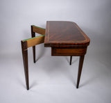 George III Mahogany & Ebony Demi-Lune Folding Card Table, c.1790 - Harrington Antiques