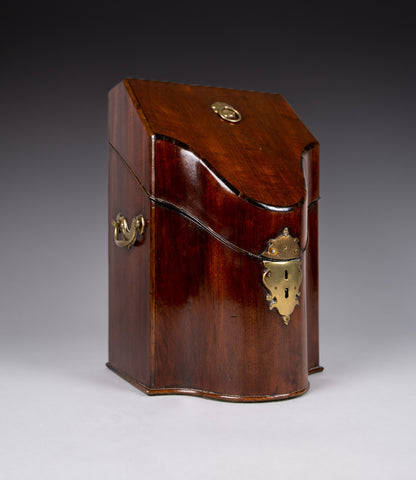 George III Mahogany Serpentine Front Knife Box - Harrington Antiques