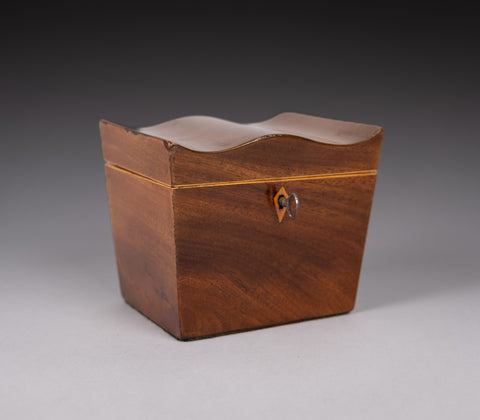 George III Mahogany Serpentine Top Tea Caddy, c.1790 - Harrington Antiques