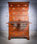 George III Mahogany Tallboy / Chest On Chest With Brushing Slide - Harrington Antiques