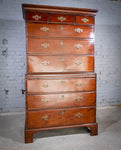 George III Mahogany Tallboy / Chest On Chest With Brushing Slide - Harrington Antiques