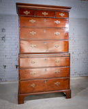 George III Mahogany Tallboy / Chest On Chest With Brushing Slide - Harrington Antiques