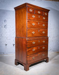 George III Mahogany Tallboy / Chest On Chest With Brushing Slide - Harrington Antiques