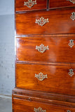 George III Mahogany Tallboy / Chest On Chest With Brushing Slide - Harrington Antiques