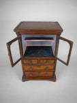 George III Miniature Mahogany Glass Fronted Cabinet - Apprentice Piece. - Harrington Antiques