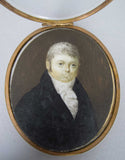 George III Miniature Portrait Of A Gentleman - Oil On Ivory, c.1780-90. - Harrington Antiques