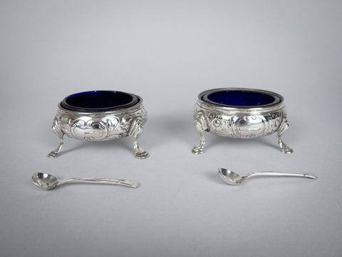 George III Pair Of Silver Salt Cellars by William Cripps, London, 1770. - Harrington Antiques