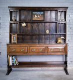 George III Period English Oak Dresser With Rack. - Harrington Antiques