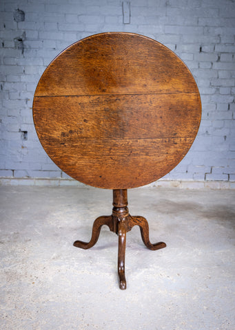 George III Provincial Oak Tilt Top Table, c.1760 - Harrington Antiques