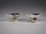 George III Silver Pedestal Open Salts by Samuel Hennell & John Terry, 1814. - Harrington Antiques