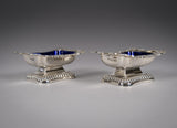 George III Silver Pedestal Open Salts by Samuel Hennell & John Terry, 1814. - Harrington Antiques