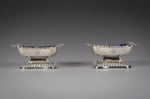 George III Silver Pedestal Open Salts by Samuel Hennell & John Terry, 1814. - Harrington Antiques