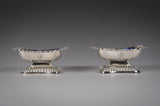George III Silver Pedestal Open Salts by Samuel Hennell & John Terry, 1814. - Harrington Antiques