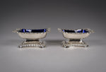 George III Silver Pedestal Open Salts by Samuel Hennell & John Terry, 1814. - Harrington Antiques