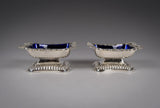 George III Silver Pedestal Open Salts by Samuel Hennell & John Terry, 1814. - Harrington Antiques