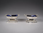 George III Silver Pedestal Open Salts by Samuel Hennell & John Terry, 1814. - Harrington Antiques