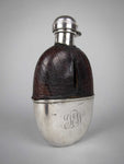 George V Silver & Crocodile Leather Hip Flask by E A Jacob, London, 1914. - Harrington Antiques