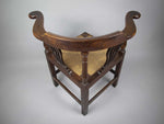Georgian 18th Century Oak, Elm and Rush Seat Corner Chair - Harrington Antiques