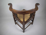 Georgian 18th Century Oak, Elm and Rush Seat Corner Chair - Harrington Antiques