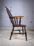 Georgian Bow Back Ash & Elm Windsor Chair With Maker's Stamp - Harrington Antiques