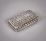 Georgian Sterling Silver Snuff Box by Samuel Pemberton, 1818. - Harrington Antiques