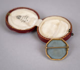 Georgian Wedgwood Blue Jasparware 9 Carat Gold Mounted Brooch In Case. - Harrington Antiques