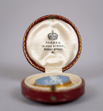 Georgian Wedgwood Blue Jasparware 9 Carat Gold Mounted Brooch In Case. - Harrington Antiques